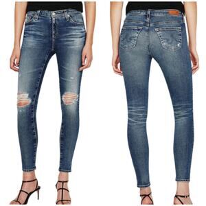 AG Adriano Goldschmied The Legging Ankle in Mural Jeans Distressed Size 28R Blue